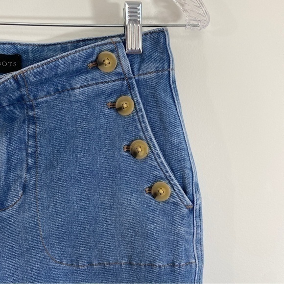 Talbots 2 Sailor Jeans Mystic Wash High Rise Trouser Denim‎ Button Details - Picture 5 of 14